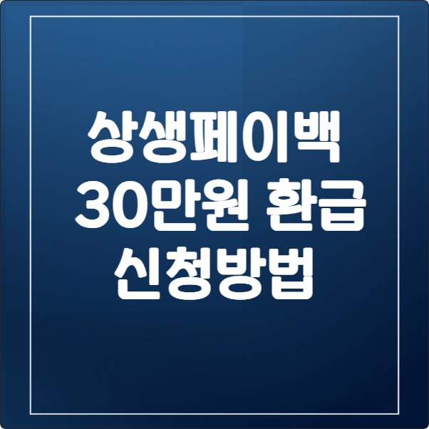 2025년 상생페이백, 카드 쓰고 30만원 환급받는 법 (조건, 신청방법)