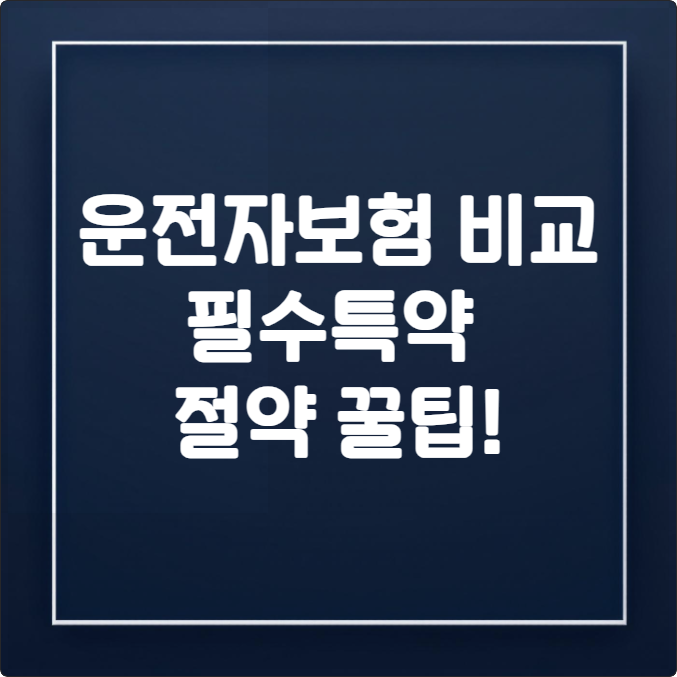 운전자보험 비교 모르면 월 2만 원 더 냅니다 필수 특약 절약 팁