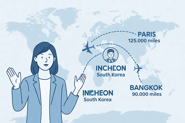 목적지별 필요 마일리지를 공제표를 통해 정리합니다.